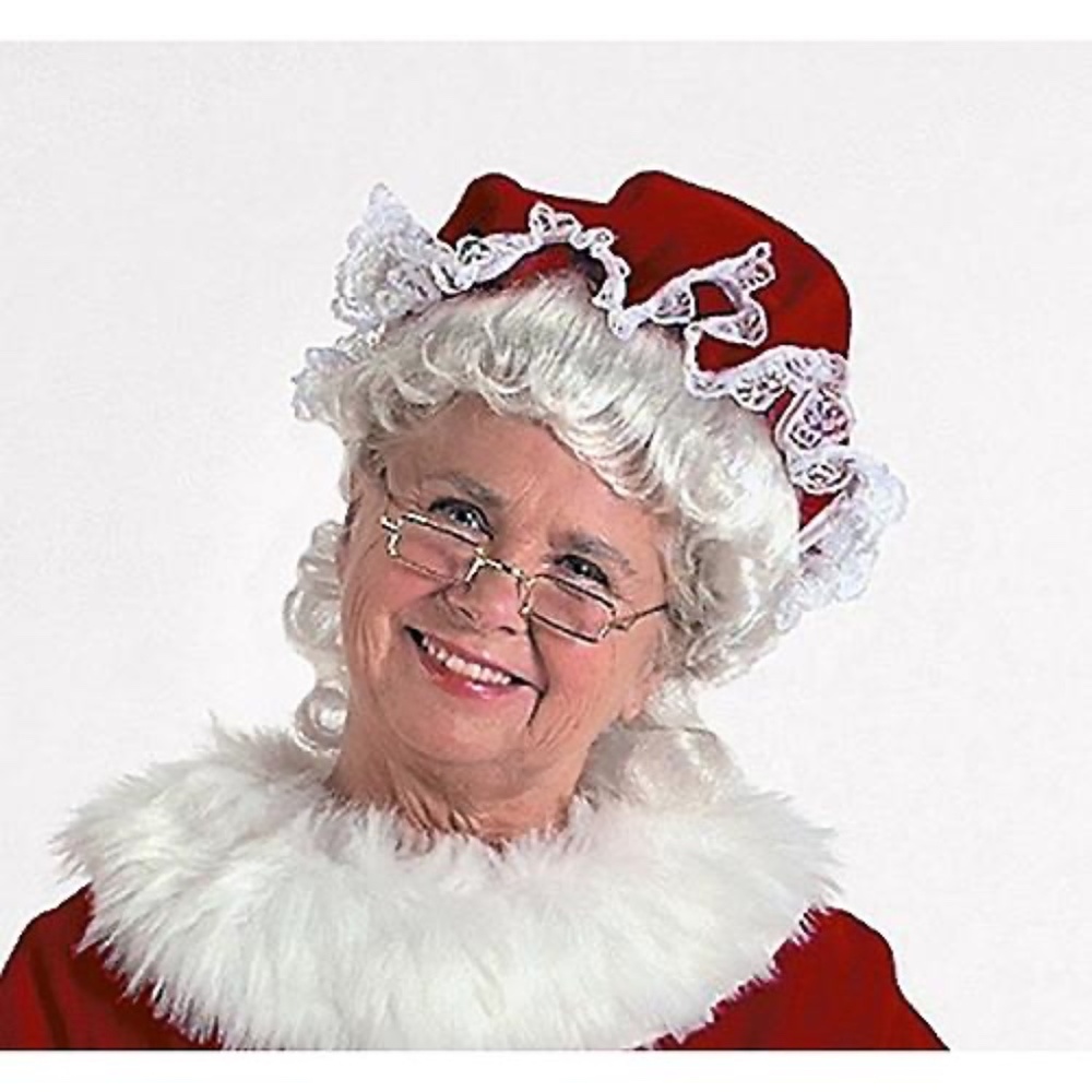 HALCO MRS CLAUS VELVET MOB MOP CAP PIONEER COLONIAL CHRISTMAS COSTUME HAT AE7951